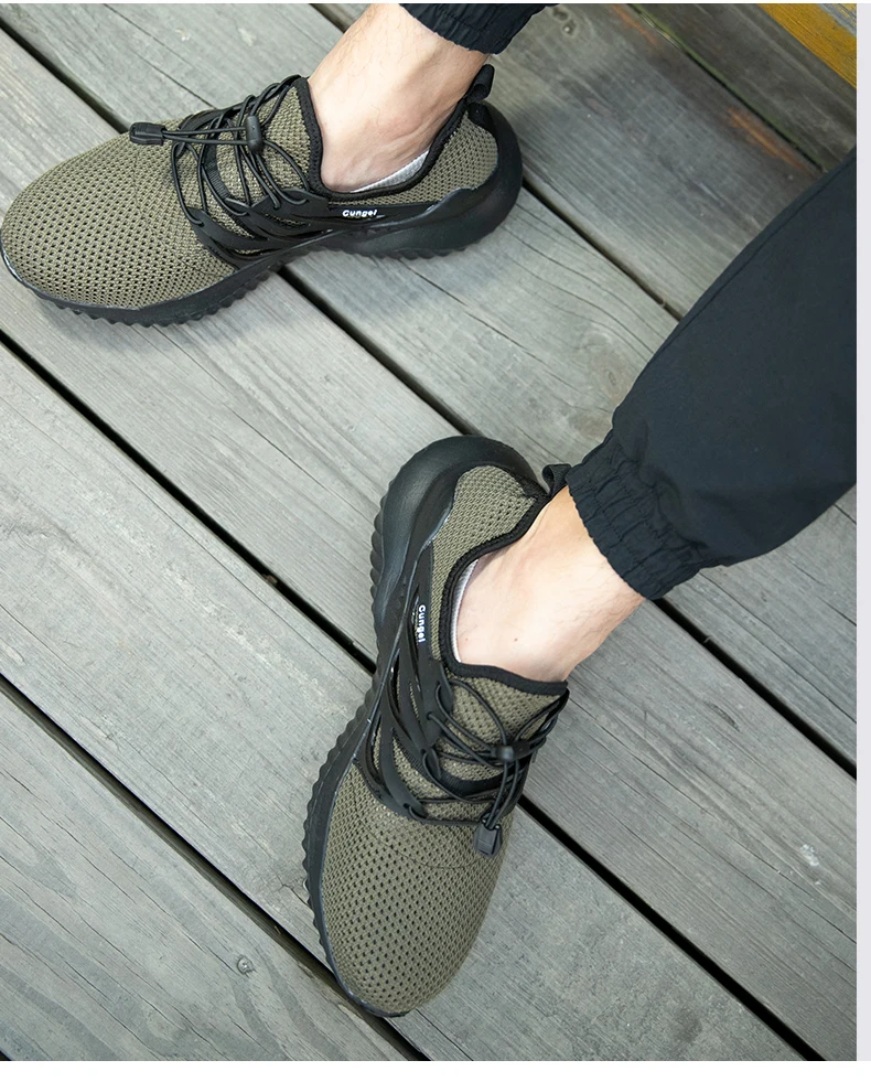 AODLEE Steel Toe Work Shoes for Men Puncture Proof Safety Shoes Man Breathable Light Industrial Casual Shoes Men Safety Shoes