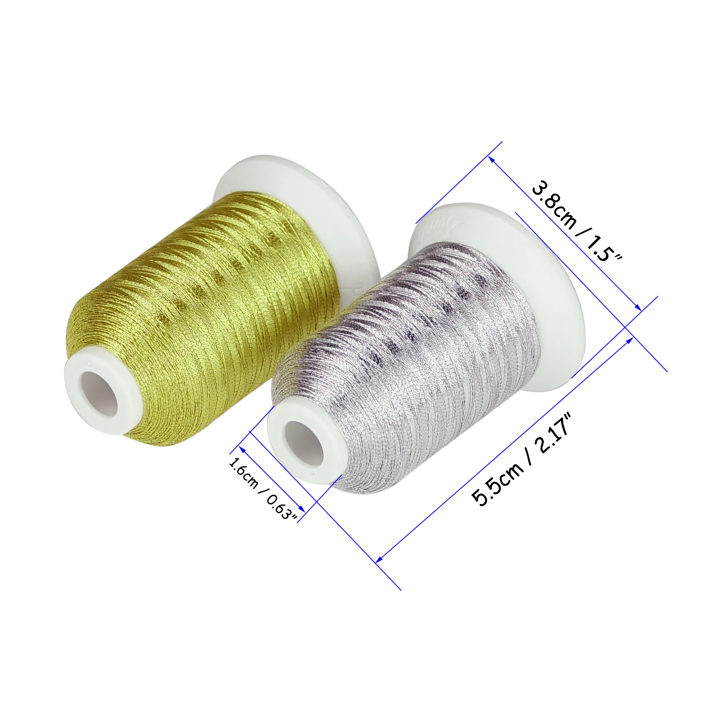 Simthread 6 Gold Metallic Embroidery Machine Thread 500M(550Y) for  Embroidery and Decorative Sewing