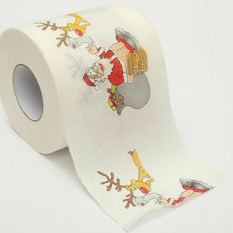 

2019 New Arrival Hot Festive Paper Roll Tissue Christmas Decorations Xmas Santa Room Toilet Paper Decor