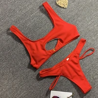 Sexy Hollow Out Bikini Swimwear WoSwimsuit Two Pieces Bikini Set Bather Bathing Suit Summer Beach Wear Swim Lady