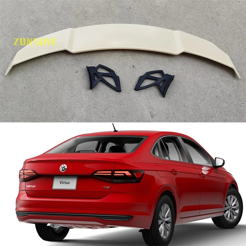 Use For Vw Volkswagen Virtus Spoiler Auto Sedan Rear Wing Body Kit