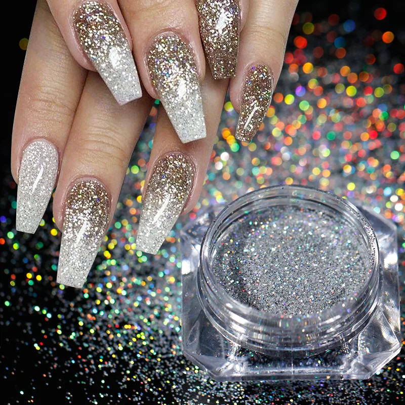 

1Box Laser Sparkly Nail Glitter Powder Platinum Shiny Manicure Nail Art UV Gel Polishing Chrome Pigment DIY Nail Art Decoration