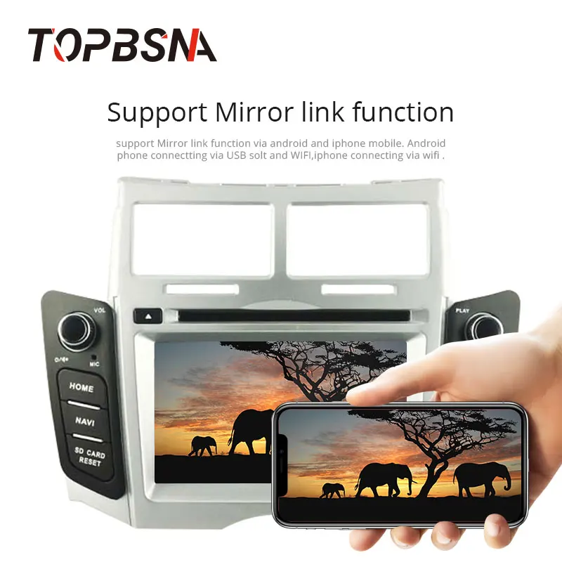 TOPBSNA Android 9,0 автомобильный dvd-плеер для Toyota Yaris 2005-2011 2 Din автомагнитола gps навигация Мультимедиа Стерео Wi-Fi RDS головное устройство