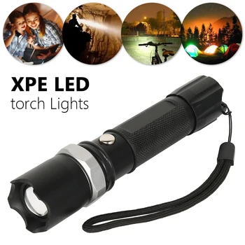 

Led flashlight Ultra Bright torch Camping light 5 switch Modes Zoomable Bicycle Light use 3 AAA battery