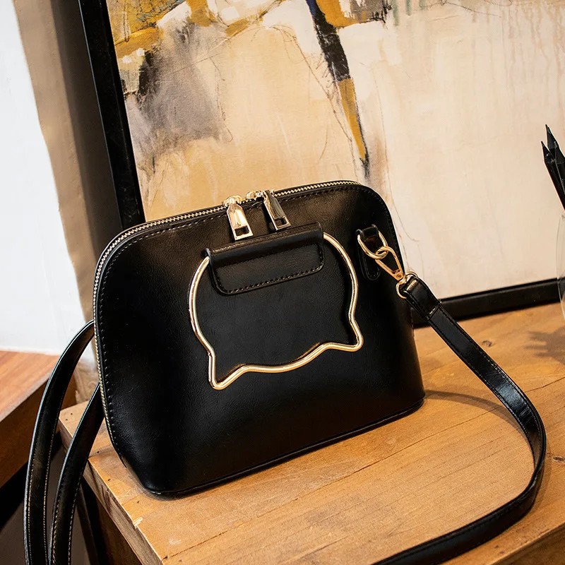 

Retro Small Bag Women's 2019 Spring And Summer Fashion Cat Wrist Shell Bag Shoulder Diagonal Simple WOMEN'S Bag Bag