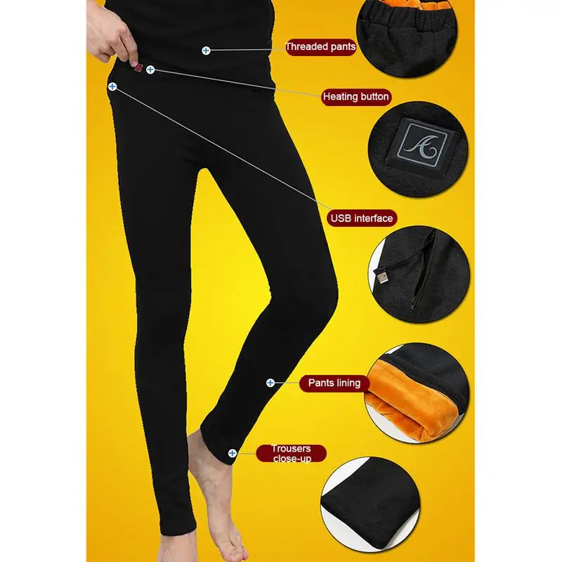 Winter Thermal Underwear Smart Electric Underwear Set Female Winter 9 Piece Charging Self-heating Clothe Tops +pants