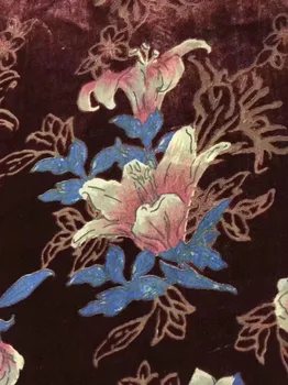 

(5yards/pc) Light and soft African velvet lace fabric with fancy flowers pattern for making attractive party dress VBL21