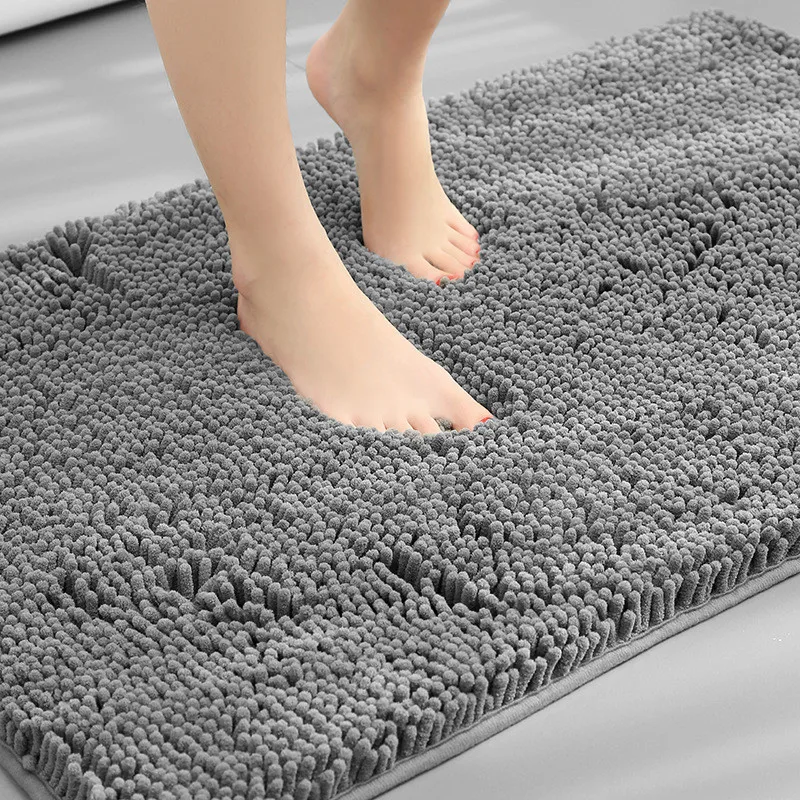 80X160 Cm Non Slip Shaggy Chenille Voor Badkamer Tapijt Water Absorberend Tapijt (Houtskool Grijs)|Badmat| - AliExpress