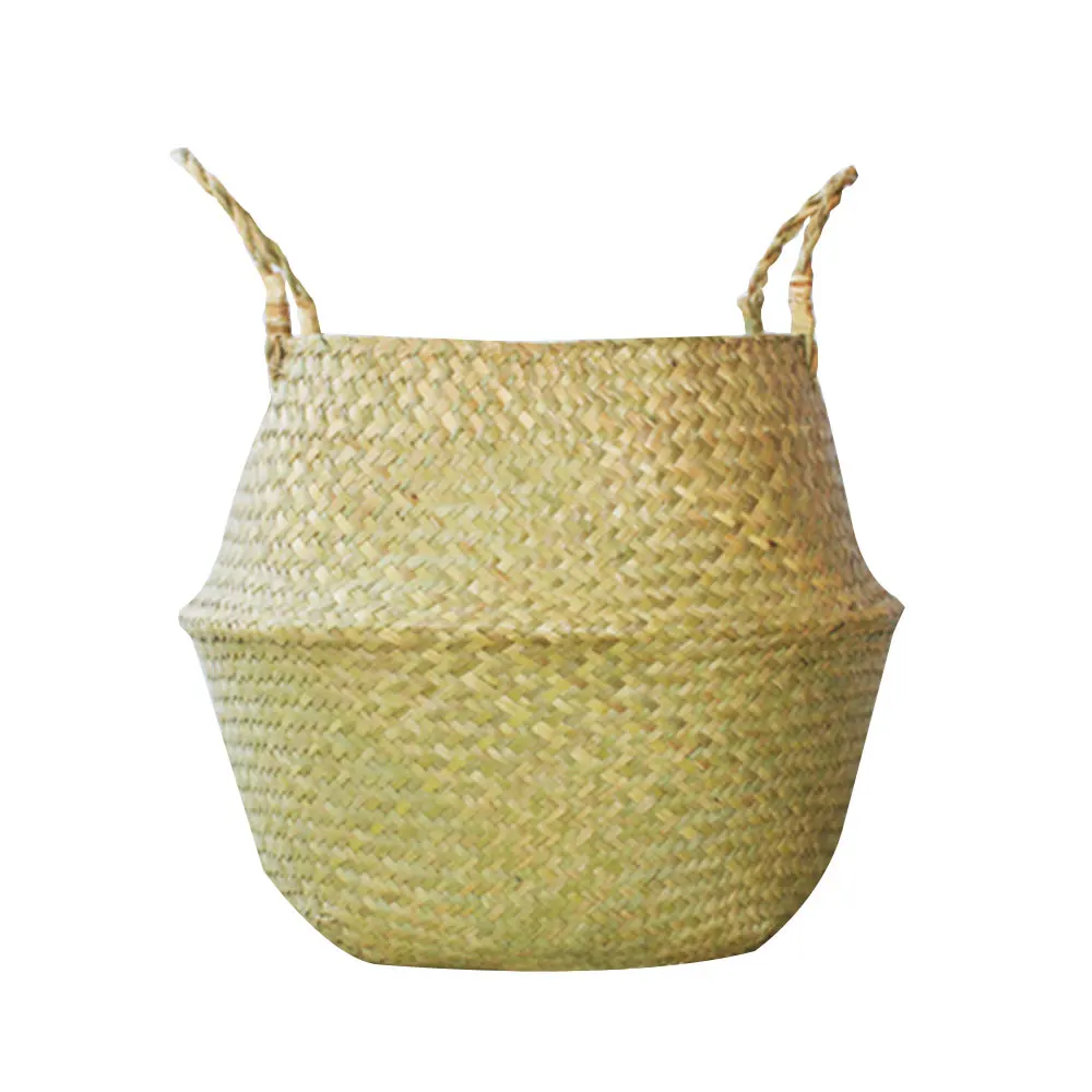 Ручная сумка Willow Grass Weave портативный шоппинг прочные цветочные горшки тканые ручные игрушки для хранения Складная корзина деревянный цвет
