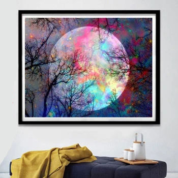 

Diamond Painting Moon Trees Full Square Handmade Night 5D DIY Cross Stitch Ever Moment Diamond Embroidery Wall Decoration