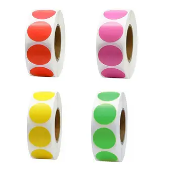 

500pcs Color Circle Stickers Color Code Stationery Packaging Sticker Seal Label Tag DIY Scrapbook Decor Red Pink Yellow Green
