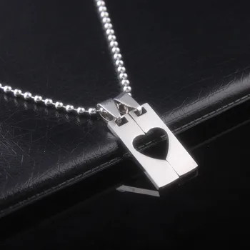 

Sangsy 1 Pair Creative Fashion Love Heart Pendant Necklace for Women Men Charm Valentine Lovers Couple Necklaces Jewelry Gift