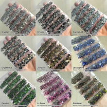 חדש אריזה לערבב גודל ריינסטון קריסטל AB 1200 יח'\חבילה תיקונים Rhinestones להשתמש עבור DIY שקיות בגד נעלי משלוח חינם(China)
