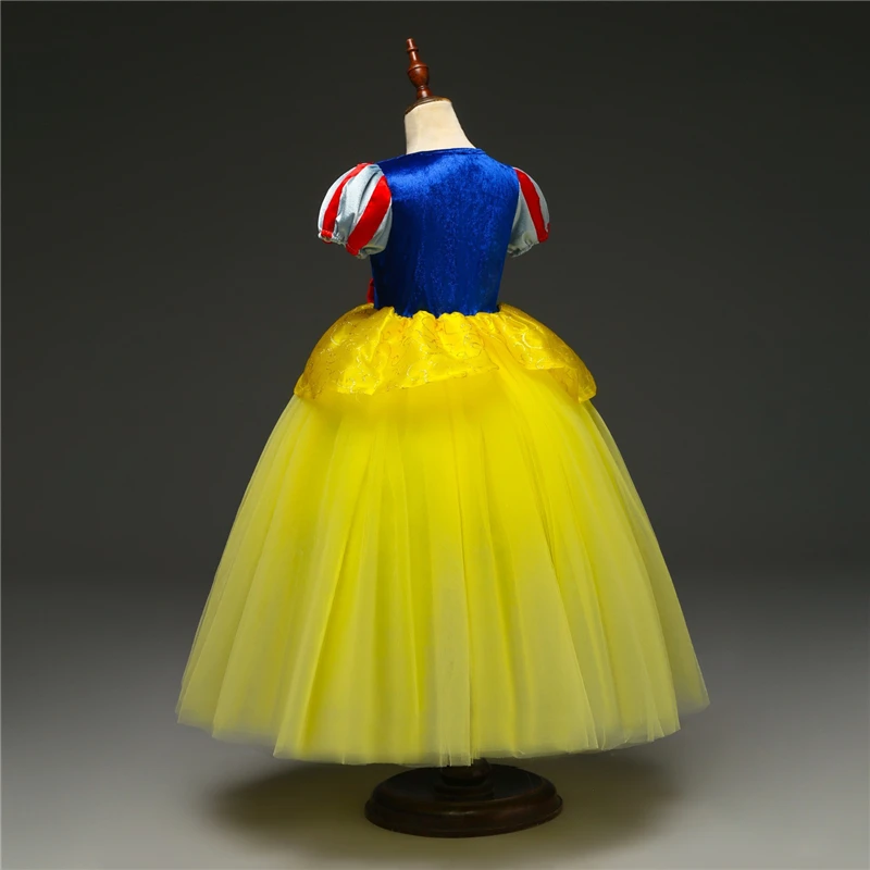 Новогоднее платье принцессы Белоснежки для девочек Карнавальный костюм на Хэллоуин Детские пышные платья с вышивкой детское праздничное платье Золушки