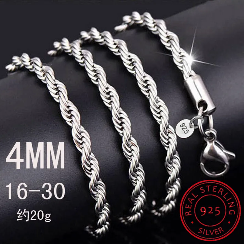 Jual 4mm Twisted Chain 925 Sterling 