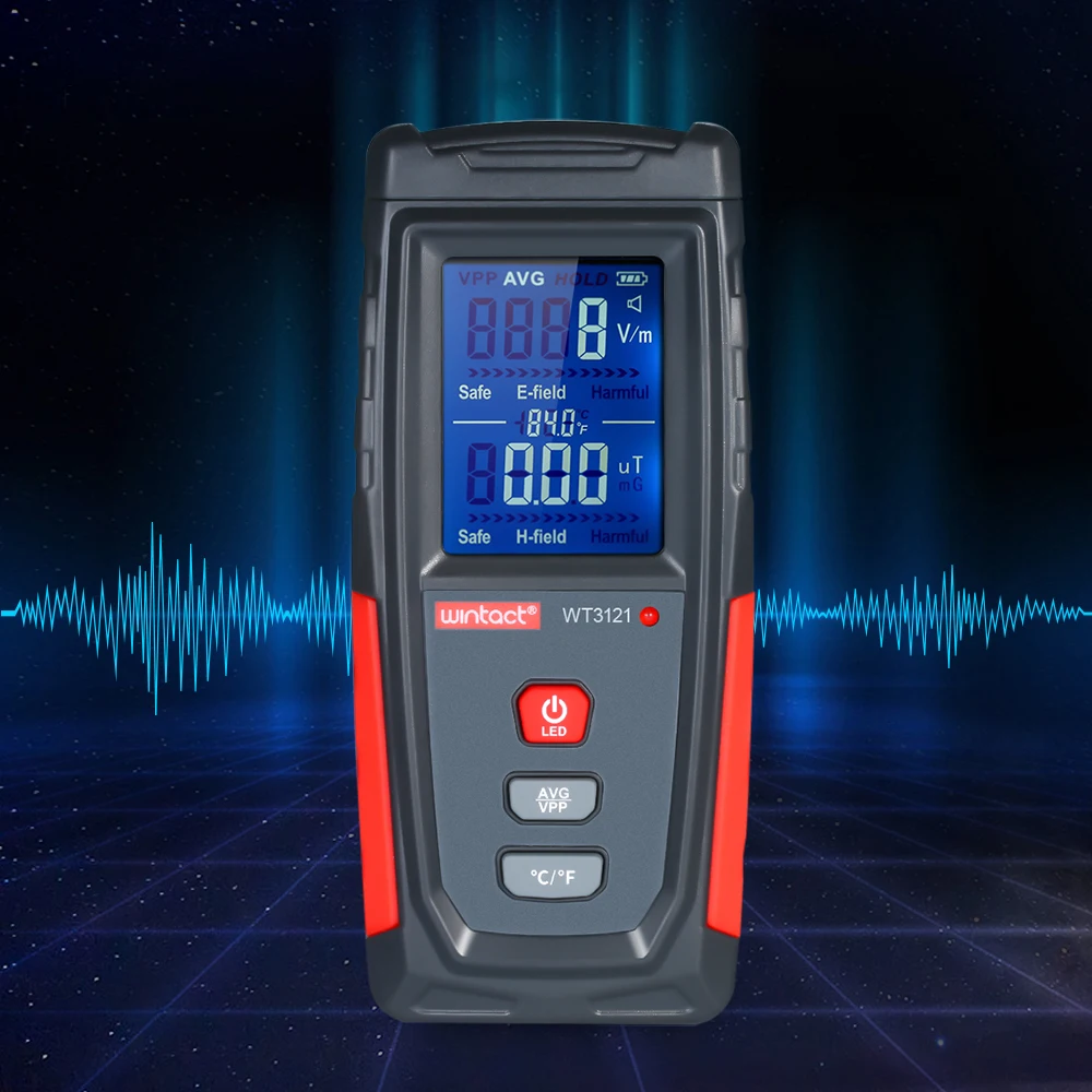 Wintact ручной Мини цифровой ЖК-дисплей EMF тестер электромагнитного поля детектор излучения метр Дозиметр Тестер счетчик