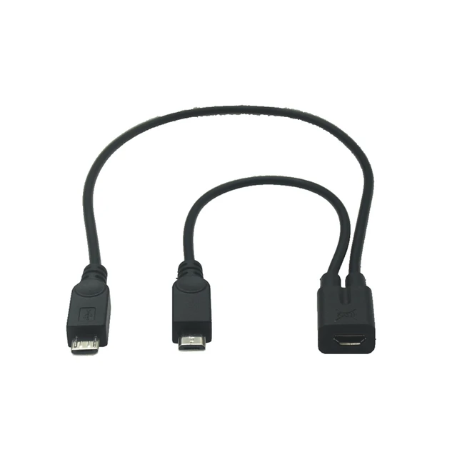 Cable USB tipo c USB-C Y, conector hembra a Micro usb macho Dual usbc 2,0,  divisor 1 hembra a 2 macho, cable de extensión de carga de datos -  AliExpress