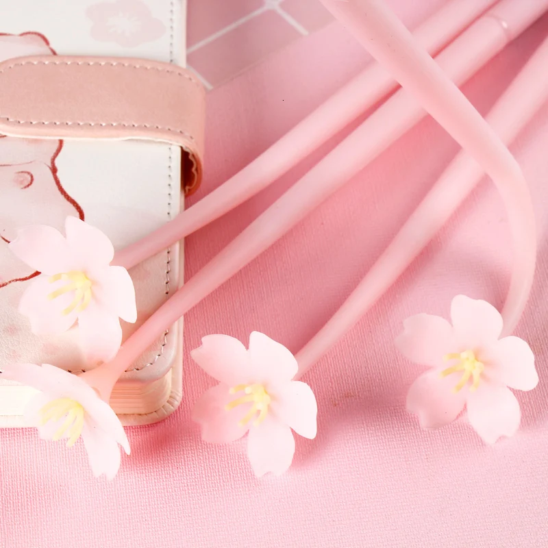 "Sakura ver2" 4 шт Милая гелевая ручка набор ручки для рисования 0,5 мм черные чернила канцелярские принадлежности подарок Офисные принадлежности