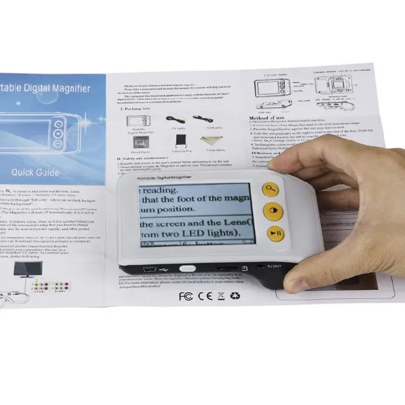 

Digital Magnifier 2-25X Magnification 3.5 Inch LCD Screen Seniors Reading Aid 831F