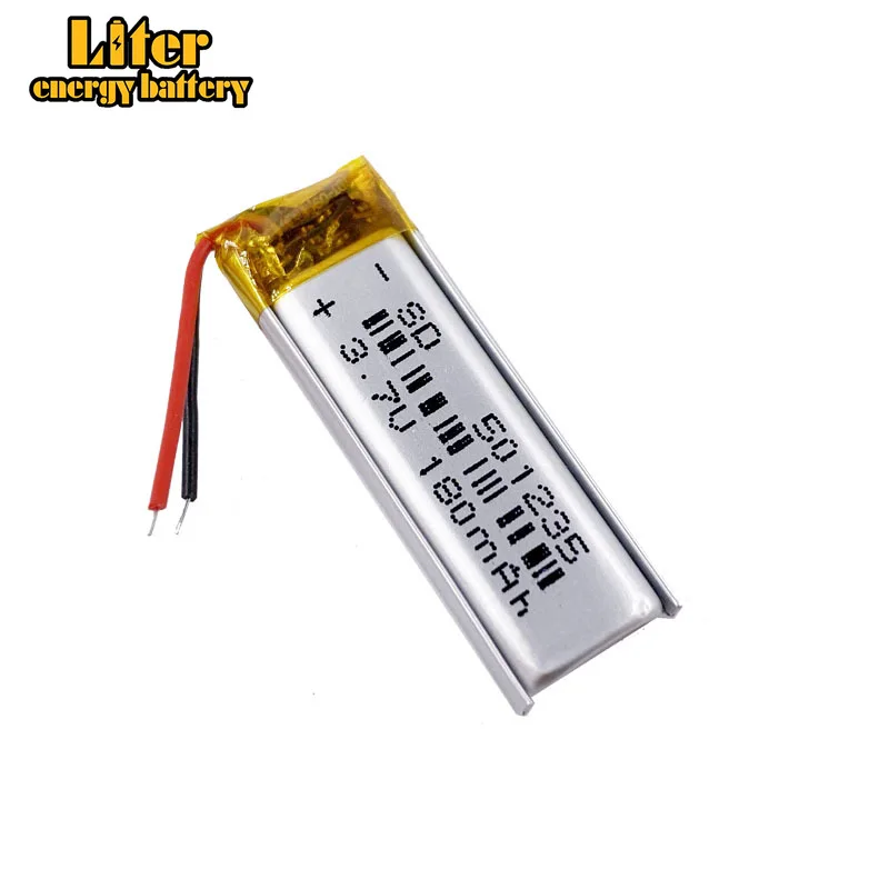 Polymer lithium battery 3.7 V 180mAh 501235 can be CE FCC ROHS MSDS quality certification