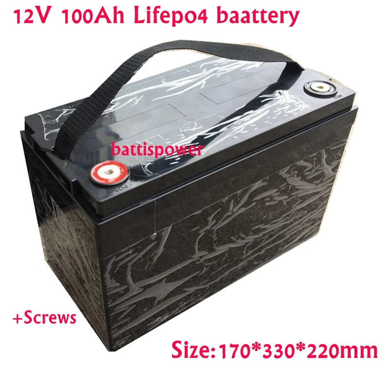 12V 100AH Lifepo4 водонепроницаемый аккумулятор с BMS для гольф тележки Кемперы источник питания EV солнечное хранилище автодомов+ 10А зарядное устройство