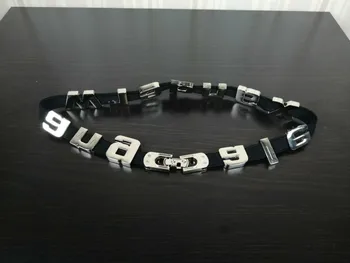 

100100 Belt Metal Letter Women's Waistband Detachable Elastic Waistband A2