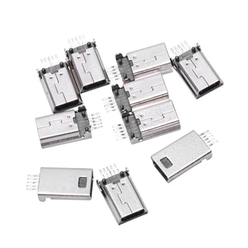 

10 pieces Mini USB Type B Male 180 Degree 5 Pin SMD SMT for Soldering Jack Connector