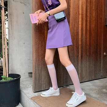 

3 Pairs Knee High Socks Women Transparent Calf Sexy Ladies Medium Hose Cute Girls Long Silk Stockings Breathable Fashion Female