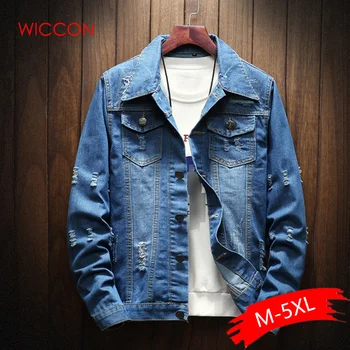 

Mens Denim Jacket Trendy Fashion Hip Hop Streetwer Ripped Denim Jacket Mens Jeans Jacket Cowboy Coats Clothing