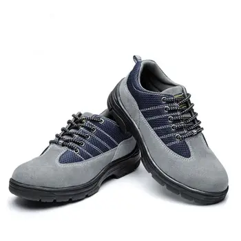 

2020 Breathable Men Steel Toe Boots Work Safety Plus Size Outdoor Tennis Protective Puncture-proof For Men sneakers Safety Shoes