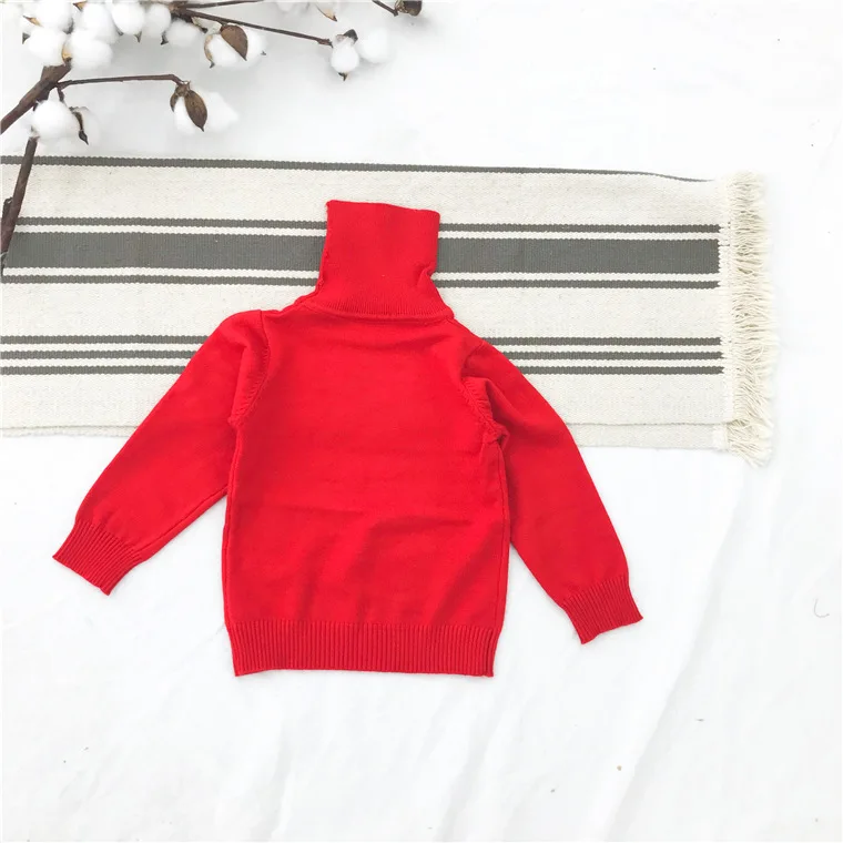 20181 Autumn And Winter New Style Childrenswear Children High Collar Knitted Sweater Base Shirt Girls Slim Fit Knitted Pullover