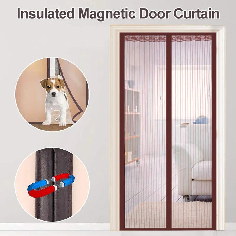 Magnetic Door Curtain Temporary Cover Anti Mosquito Walk Through Freely for Summer can CSV | Дом и сад