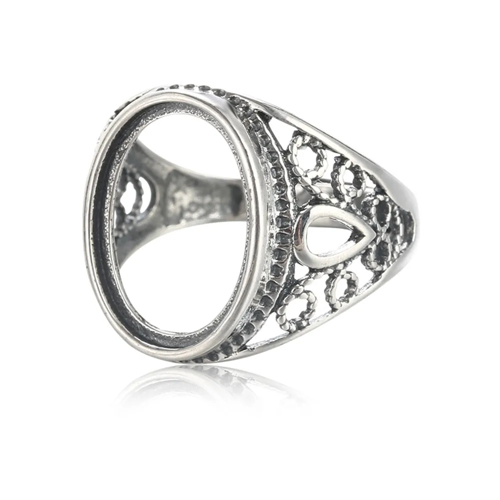 Ring Setting for 12x16mm Oval Cabochons Ring Blank Thai Sterling Silver Adjustable Band Ring Base SR0073