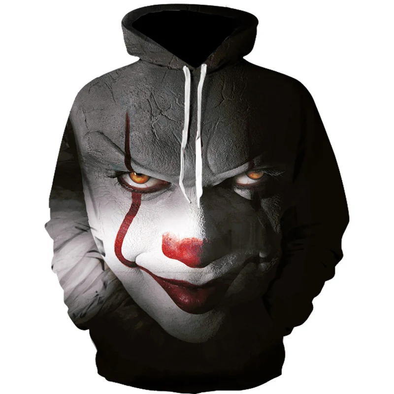 Horror Movie IT Clown 3D Printed Hoodie Sweatshirts IT Chapter Two Film Pullover Men Women Casual Streetwear Funny Hoodies - Цвет: 6201