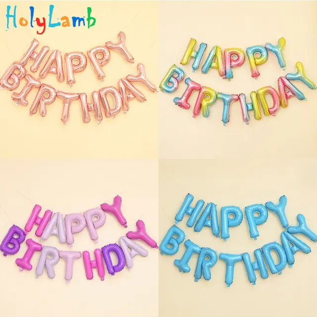 16-inch Happy Birthday Letter Balloon Children's Birthday Inflatable Children Birthday Party Decoration Kid's Party  Balloon 2