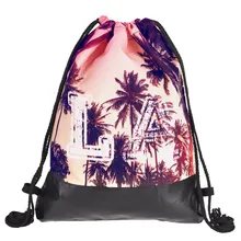 AliExpress с перекрестной каймой Лидер продаж кожаный подошва модный мешок с кулиской с принтом AliExpress Лидер продаж женский рюкзак с Кулиской