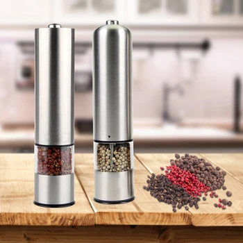 

Electric Salt and Pepper Grinder Set Shaker Mills Adjustable Coarseness