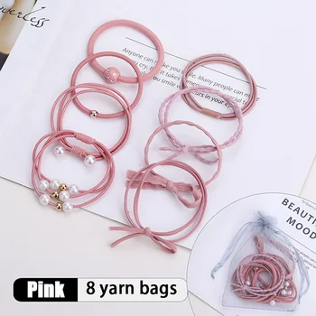 

2019 8pcs Hair Band Rope Simple Elastic Hairs Accessories Headdress Rubber Band Ponytail Holder