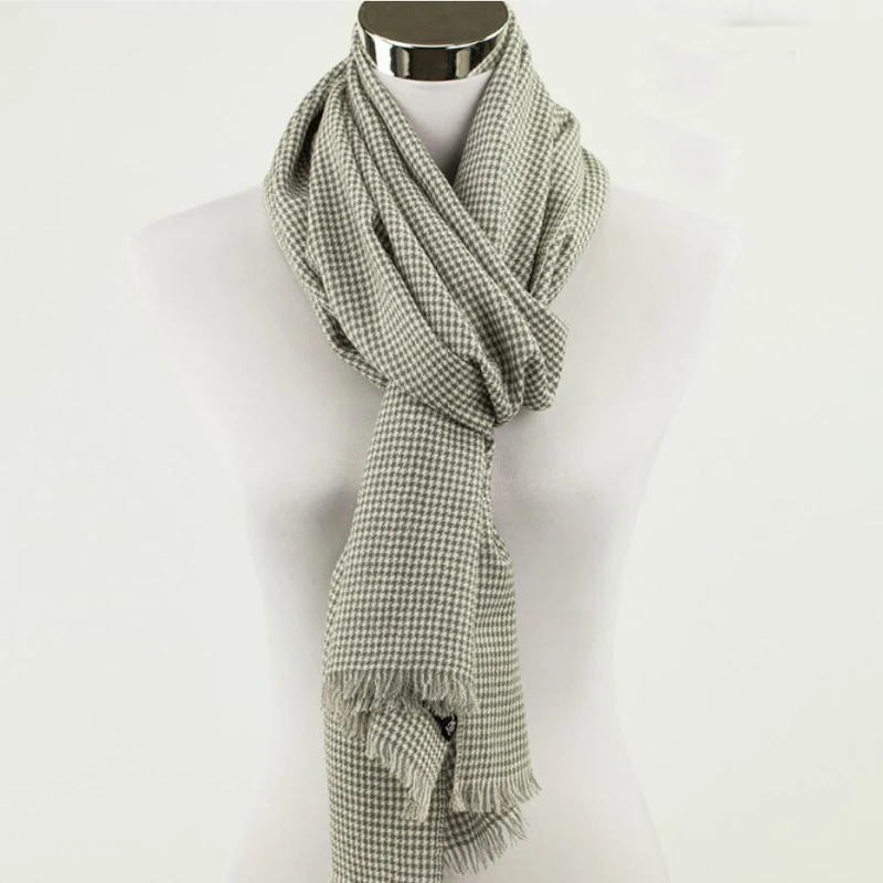 100 шерстяной мужской шарф высокого качества из натуральной ткани мужские шарфы в клетку зимние теплые