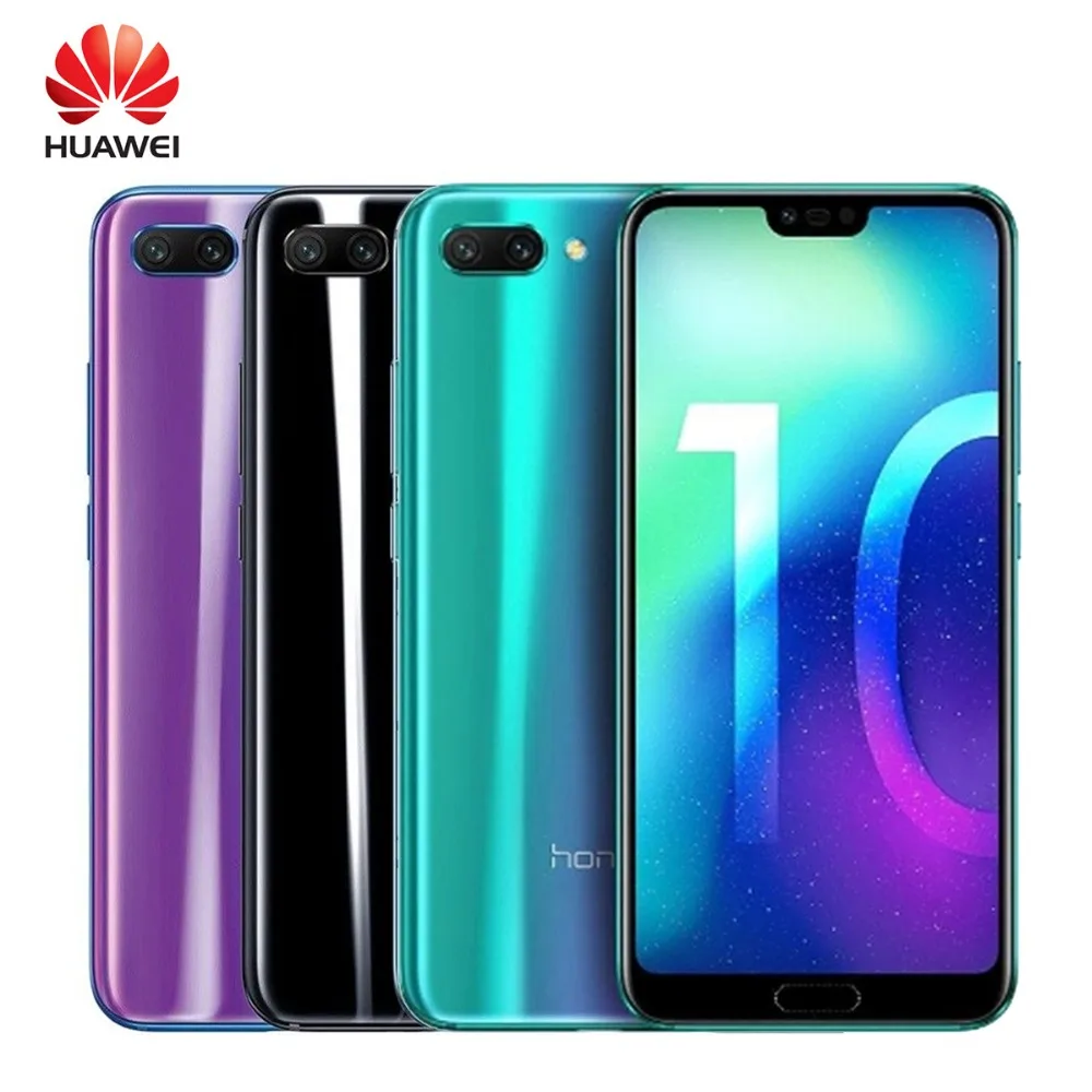 Honor 10 Android 8,1 4+ 128G мобильный телефон 5,84 ''Kirin 970 NFC Смартфон AI процессор 24MP камера 3400 мАч Быстрая зарядка