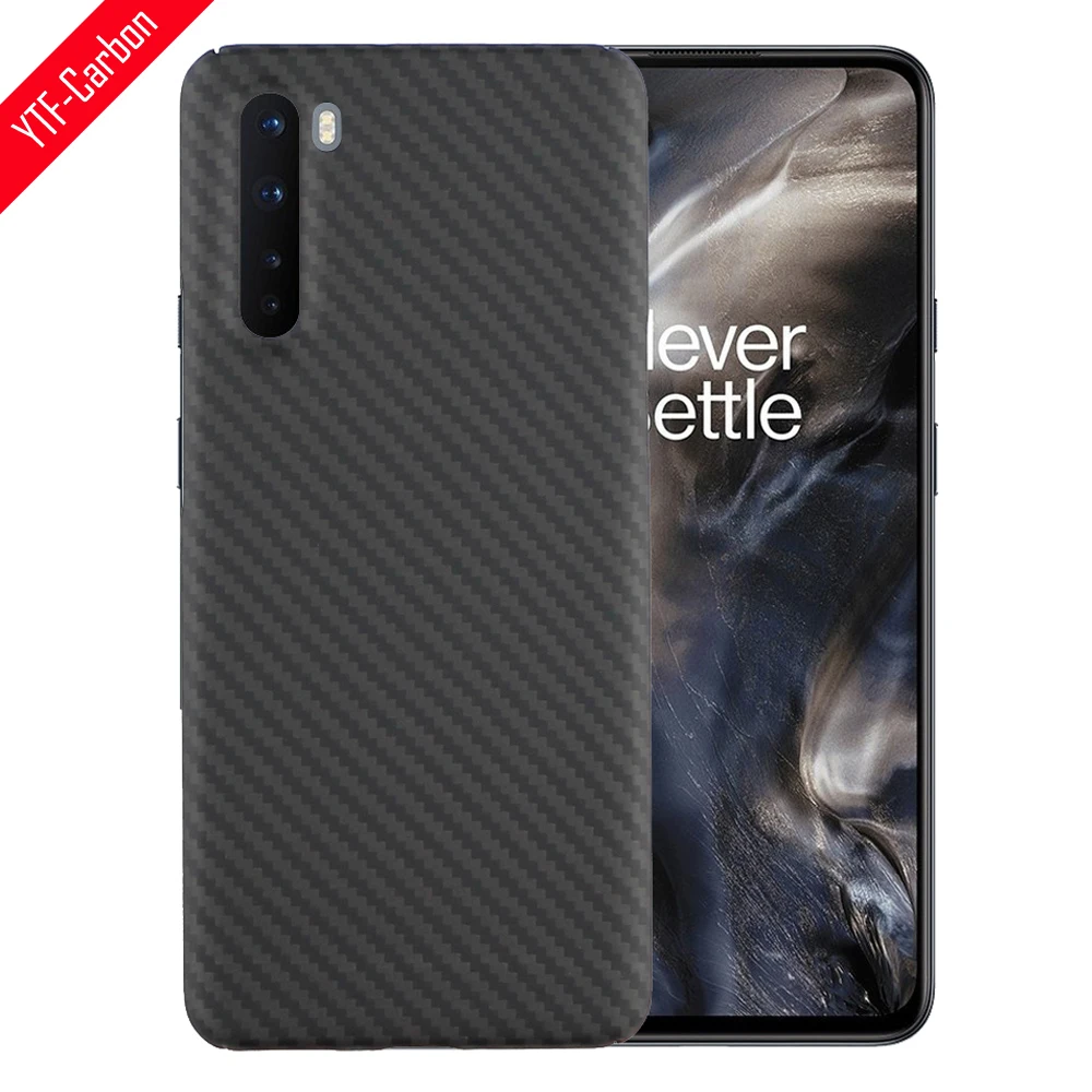 YTF-carbon Aramid carbon fiber Back Cover For Oneplus nord Protective Case Real carbon fiber covers bumper Official Design