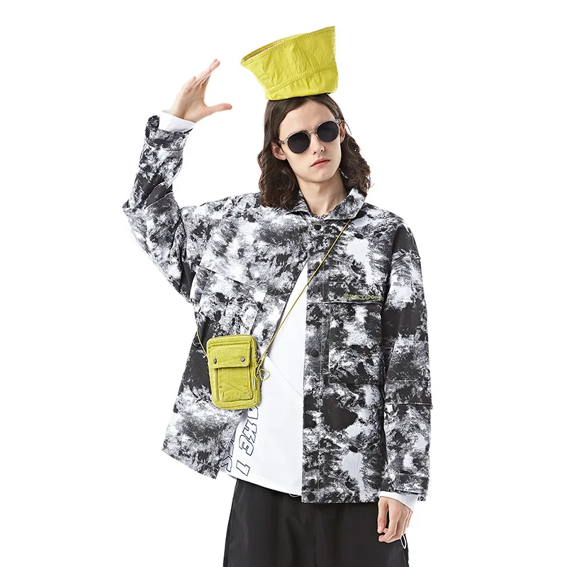 

Wu Airlines 2020 Spring Denim Jacket Men's Popular Brand Gradient Tie-dye Trend Origional Casual Versatile Couples Coat Fashion