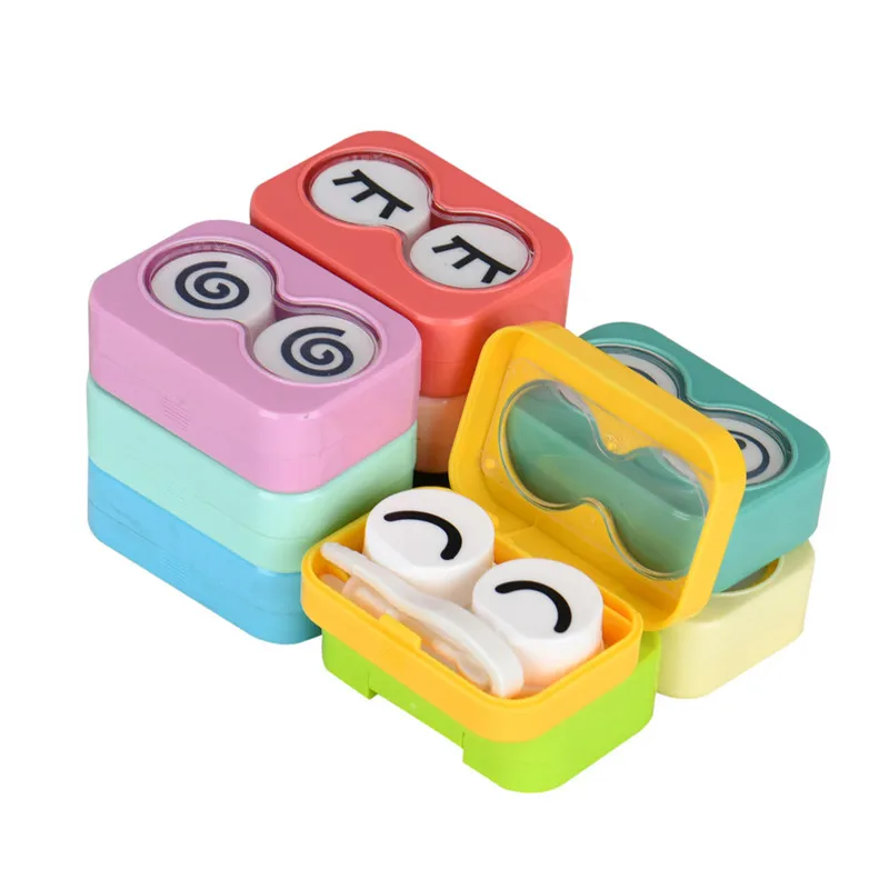 

Mini Travel Kits Case Pocket Storage Holder Container Shell For Contact Lens Rectangle Shape Random Cases Drop Ship #B5