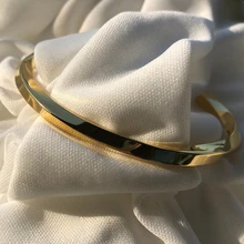 

Stainless Steel Twist Cuff Bracelets , Womens Rope Bangle Cuff, Minimalistic and Stylish Open Twist Chains Jewelry