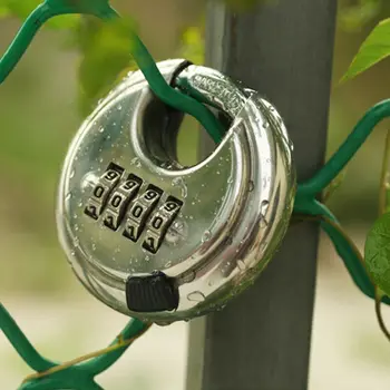 

2020 HOT Selling Round Padlock Large 4 Digital Combination Disc Stainless Steel Keyless Lock Security Round Lock