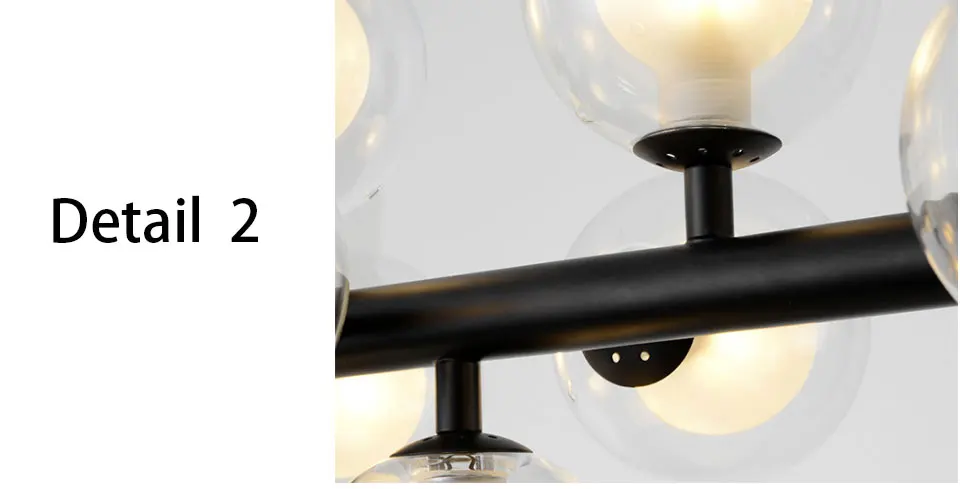 Postmodern golden black magic beans glass ball chandelier northern Europe simple living room dining room restaurant bar light