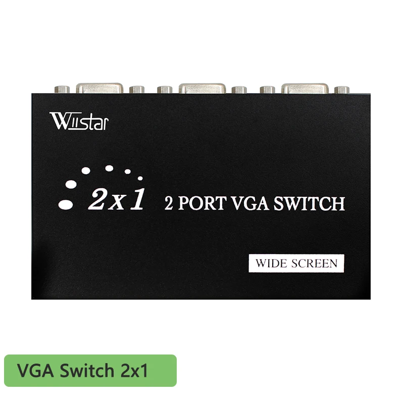 Wiistar VGA переключатель 2 порта в 1 выход видео 2x1 селектор коробка для PS4 ТВ Проектор