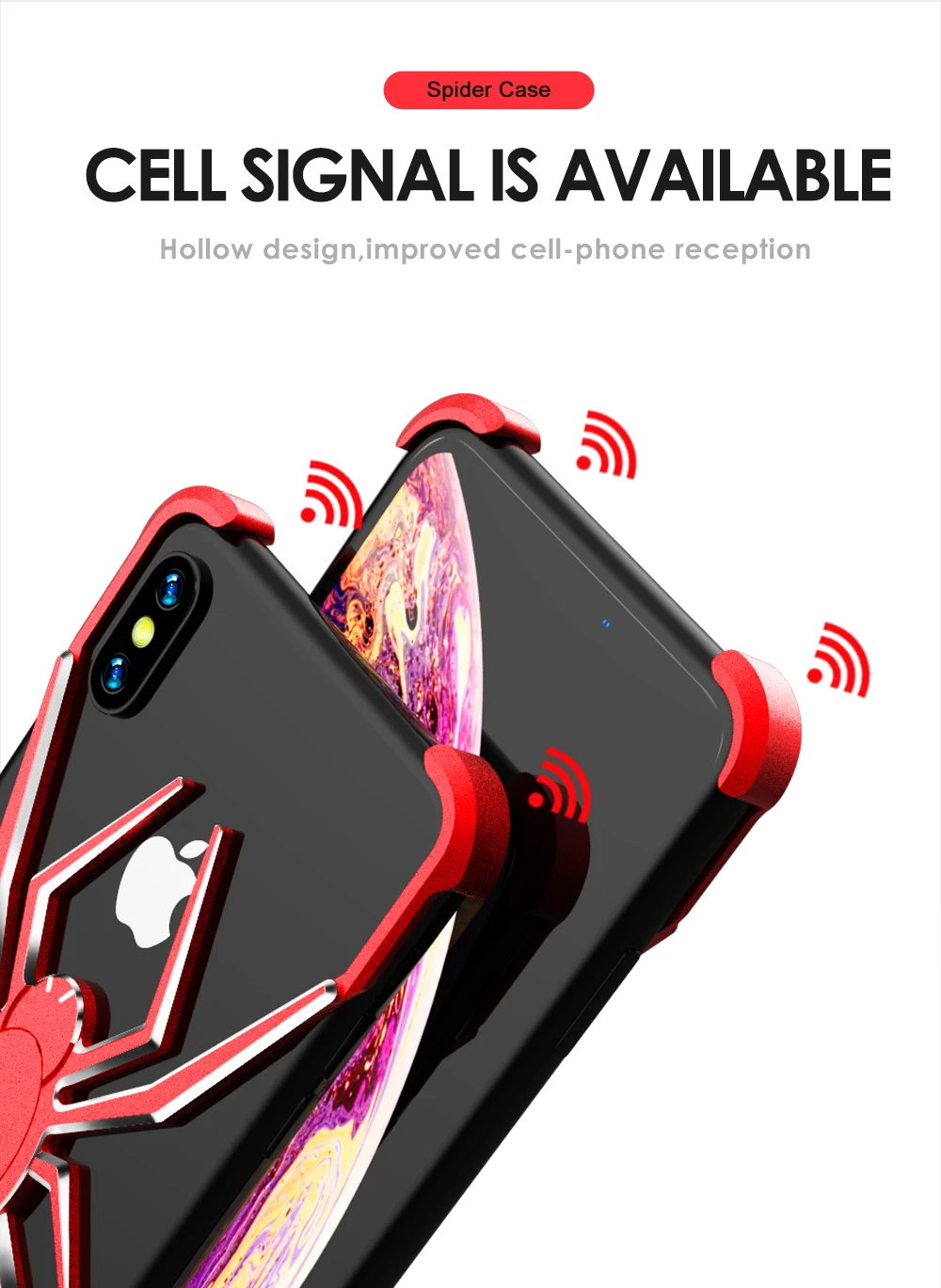 Spider serial Shockproof Armor Phone Back Case For i X XR XS MAX Silicone Hybrid Hard PC Three Proofing Case Cover