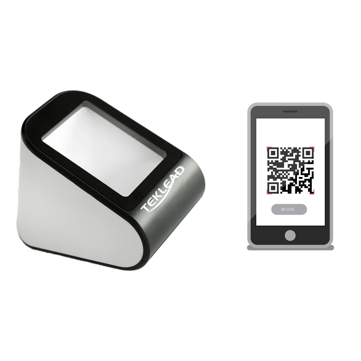 TEKLEAD Automatic 1D 2D Barcode Scanner Hands-Free USB QR Code Reader Mobile Payment for Store Supermarket