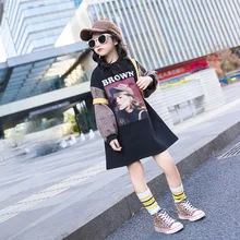 Платье с длинными рукавами для маленьких девочек; одежда принцессы для маленьких девочек; повседневная школьная одежда для подростков; детская повседневная одежда; платья